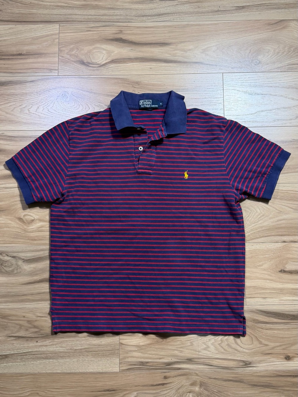 Polo by Ralph Lauren Navy and Red Striped Short-Sleeve Polo